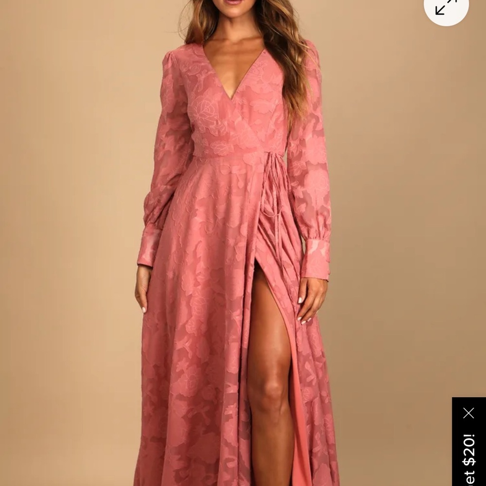 Lulu's Rose Long Sleeve Maxi Dress